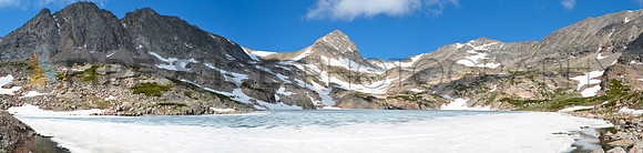 art, blue, "blue lake", cloud, colorado, frozen, ice, indian, lake, landscape, mountain, nature, panorama, peak, photo, photograph, photography, sky, snow, stitch, water, scenic, travel, hike